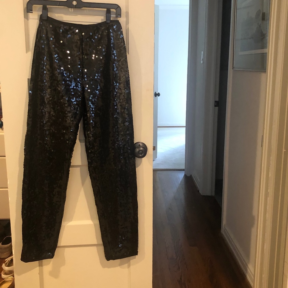 NWT Ralph Lauren Sequins Pant banded at the bottom